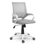 Fotel biurowy z mikrosiatki Sofotel Latok jasno szary