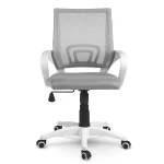 Fotel biurowy z mikrosiatki Sofotel Latok jasno szary