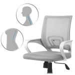 Fotel biurowy z mikrosiatki Sofotel Latok jasno szary