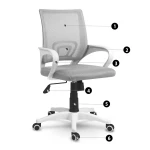 Fotel biurowy z mikrosiatki Sofotel Latok jasno szary