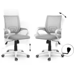 Fotel biurowy z mikrosiatki Sofotel Latok jasno szary