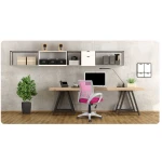 Fotel biurowy z mikrosiatki Sofotel Latok różowy