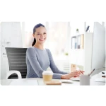 Fotel biurowy z mikrosiatki Sofotel Batura biało-czarny