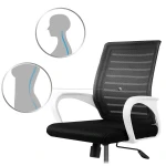 Fotel biurowy z mikrosiatki Sofotel Batura biało-czarny
