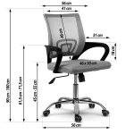 Fotel biurowy z mikrosiatki Sofotel Latok szary