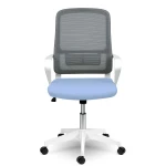 Fotel biurowy z mikrosiatki Sofotel Wizo niebiesko-biały