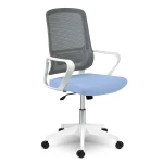 Fotel biurowy z mikrosiatki Sofotel Wizo niebiesko-biały