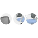 Fotel biurowy z mikrosiatki Sofotel Wizo niebiesko-biały