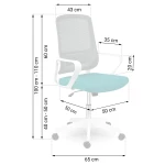 Fotel biurowy z mikrosiatki Sofotel Wizo biało-zielony