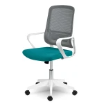 Fotel biurowy z mikrosiatki Sofotel Wizo biało-zielony