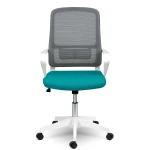 Fotel biurowy z mikrosiatki Sofotel Wizo biało-zielony