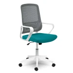 Fotel biurowy z mikrosiatki Sofotel Wizo biało-zielony