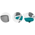 Fotel biurowy z mikrosiatki Sofotel Wizo biało-zielony