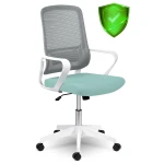 Fotel biurowy z mikrosiatki Sofotel Wizo biało-zielony
