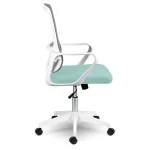 Fotel biurowy z mikrosiatki Sofotel Wizo biało-zielony