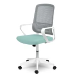 Fotel biurowy z mikrosiatki Sofotel Wizo biało-zielony