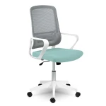 Fotel biurowy z mikrosiatki Sofotel Wizo biało-zielony