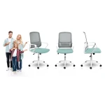 Fotel biurowy z mikrosiatki Sofotel Wizo biało-zielony