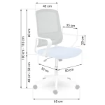 Fotel biurowy z mikrosiatki Sofotel Wizo niebiesko-biały