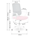 Fotel biurowy z mikrosiatki Sofotel Wizo biało-różowy