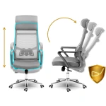 Fotel biurowy z mikrosiatki Sofotel Brema szary