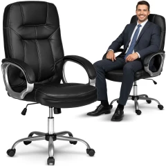 Fotel gabinetowy ze skóry Sofotel 355 czarny