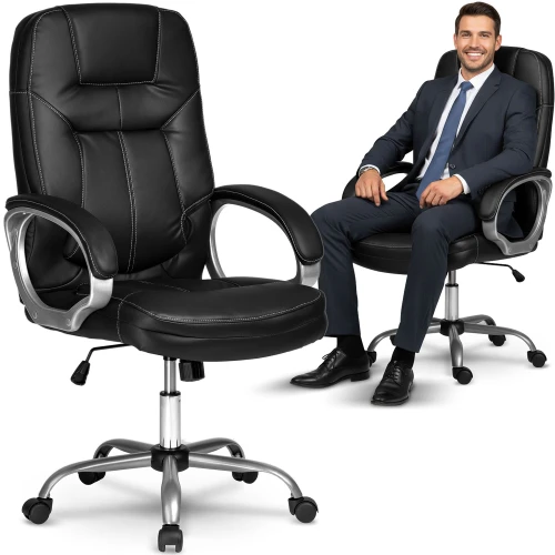 Fotel gabinetowy ze skóry Sofotel 355 czarny