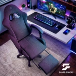 Fotel gamingowy obrotowy krzesło gracza podnóżek kubełkowy Lokar Sofotel