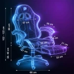 Fotel gamingowy obrotowy krzesło gracza podnóżek kubełkowy Lokar Sofotel