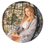 Fotel ogrodowy wiszący Brava czarny + szare poduszki Sofotel