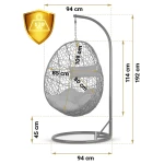 Fotel ogrodowy wiszący Brava czarny + szare poduszki Sofotel