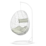 Fotel ogrodowy wiszący Brava biały + szare poduszki Sofotel