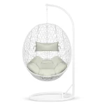 Fotel ogrodowy wiszący Brava biały + szare poduszki Sofotel