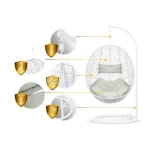 Fotel ogrodowy wiszący Brava biały + szare poduszki Sofotel