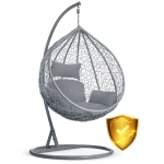 Fotel ogrodowy wiszący bujany Hawana c. szary + szare poduszki