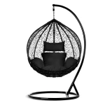 Fotel ogrodowy wiszący Hawana czarny + czarne poduszki Sofotel