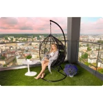 Fotel ogrodowy wiszący Hawana czarny + czarne poduszki Sofotel