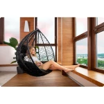 Fotel ogrodowy wiszący Hawana czarny + czarne poduszki Sofotel