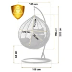 Fotel ogrodowy wiszący Hawana czarny + czarne poduszki Sofotel