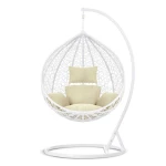 Fotel ogrodowy wiszący Hawana biały + beżowe poduszki Sofotel