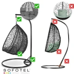 Fotel ogrodowy wiszący Hawana Duo czarny + szare poduszki Sofotel