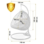 Fotel ogrodowy wiszący Hawana Duo czarny + szare poduszki Sofotel