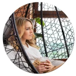 Fotel ogrodowy wiszący Hawana Duo czarny + szare poduszki Sofotel