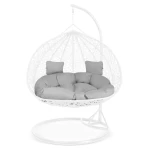 Fotel ogrodowy wiszący Hawana Duo biały + szare poduszki Sofotel