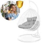 Fotel ogrodowy wiszący Hawana Duo biały + szare poduszki Sofotel