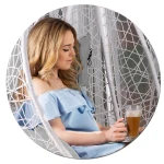 Fotel ogrodowy wiszący Hawana Duo biały + szare poduszki Sofotel