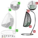 Fotel ogrodowy wiszący Hawana Duo biały + szare poduszki Sofotel