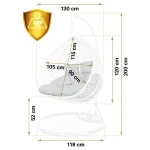 Fotel ogrodowy wiszący Hawana Duo biały + szare poduszki Sofotel