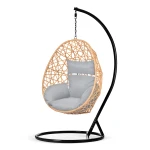 Fotel ogrodowy wiszący Sabana jasny brąz + szare poduszki Sofotel