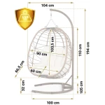 Fotel ogrodowy wiszący Tihuana brązowy  + jasno beżowe poduszki Sofotel
